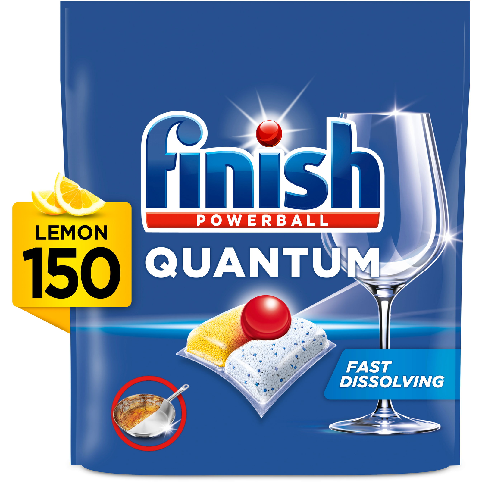 Finish Quantum All in 1 Lemon Sparkle 150 db (5908252011520)