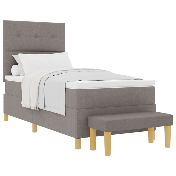 Boxspring Ágy Mattal és Pad Taupe 100x200 cm Szövet