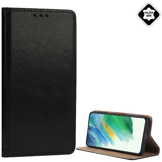Gigapack Xiaomi Redmi 14C 4G valódi bőr fliptok fekete (GP-163332)