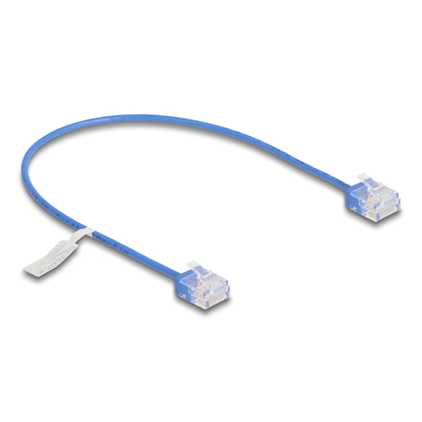 Delock RJ45 Netzwerkkabel Cat.6 UTP Ultra Slim 0,3 m blau mit kurzen Steckern