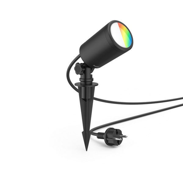 Foco Proyector Jardin Con Pincho Rgb+cct Ip65 Con Wifi Compatible Con Google Home + Alexa Y Siri 11.60*0.01*23.00cm Hama Negro