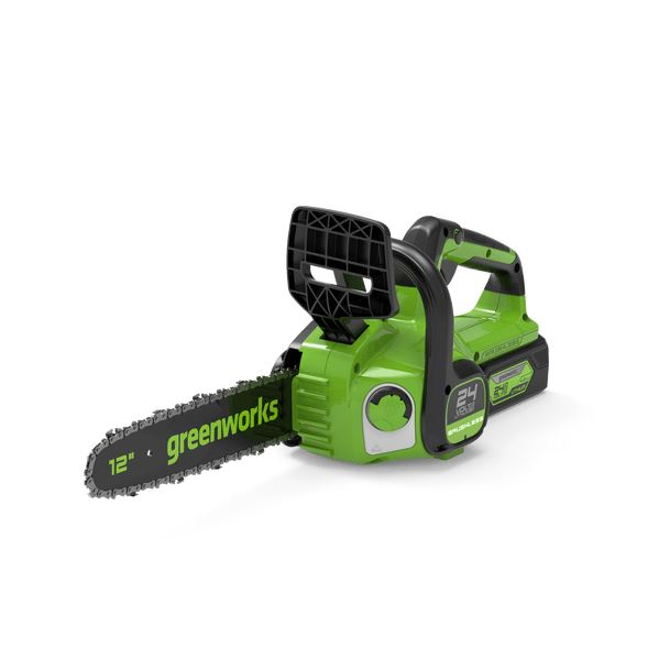 Акумулаторен трион Greenworks, GD24CS3024V, Без батерия и зарядно устройсво, Зелен/Черен