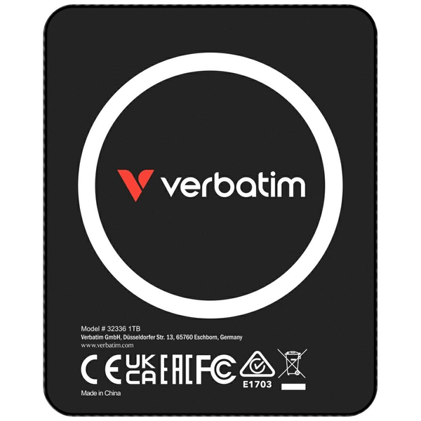 Verbatim SnapBack Ultra Slim SSD 1TB USB C-típus USB 3.2 Gen 2x2 Fekete