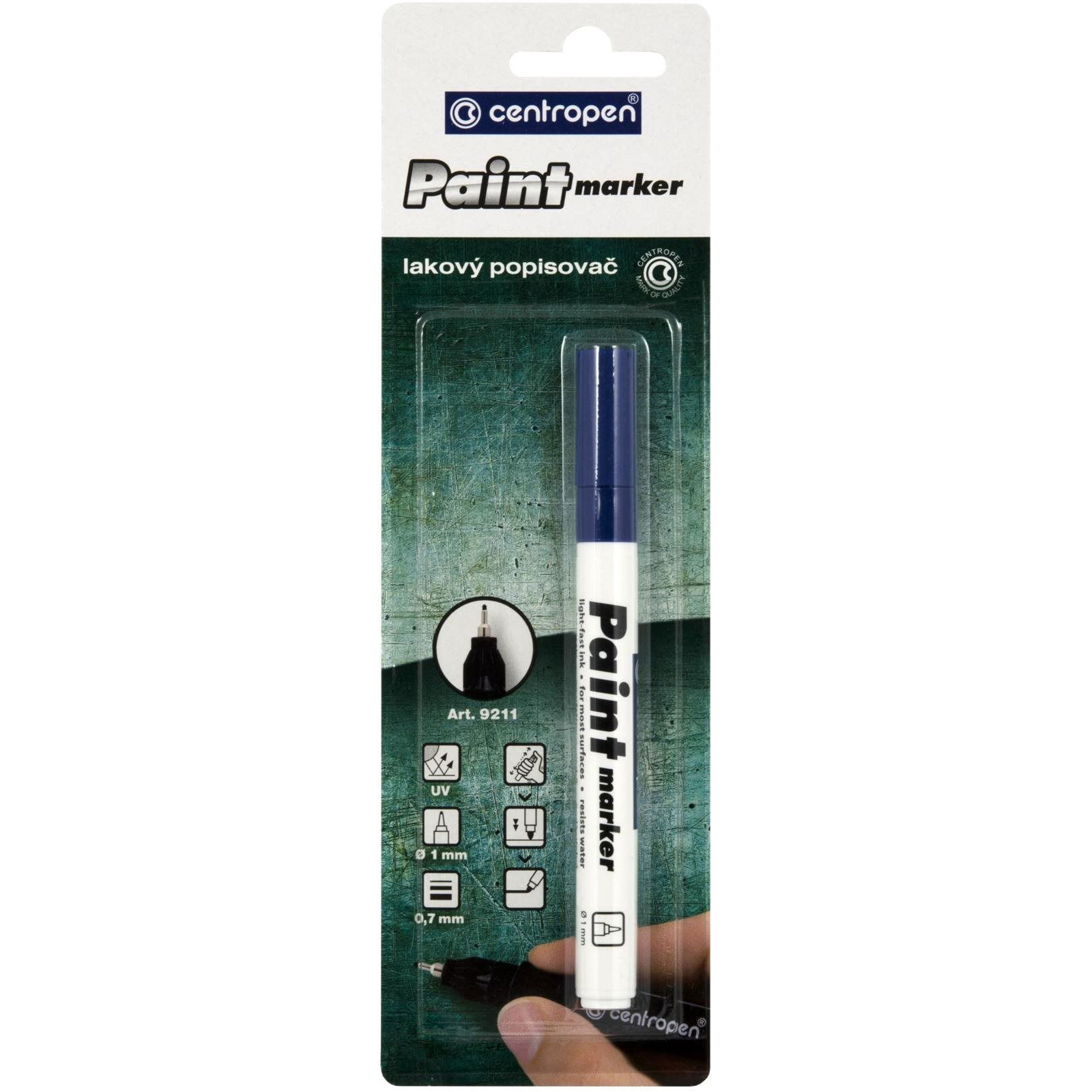 CENTROPEN 9211 - lakk, 0,7mm, kék (8595013624135)