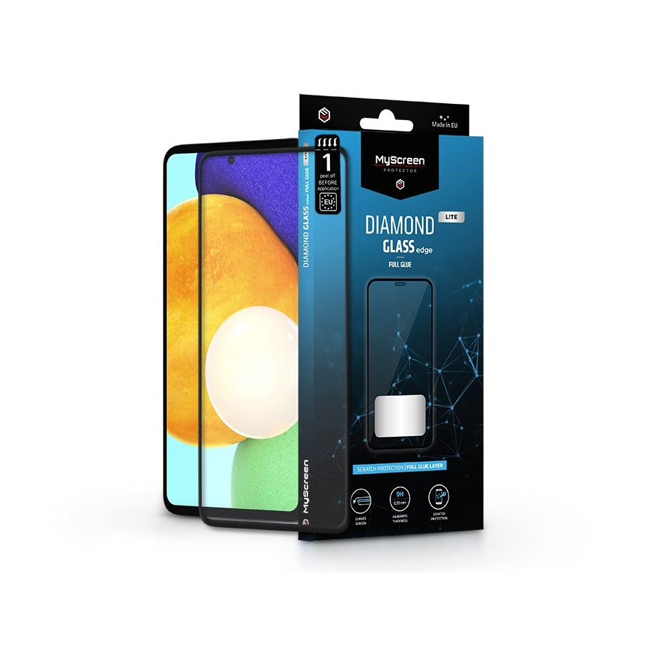 MyScreen Protector Diamond Glass Lite Edge2.5D Full Glue Samsung Galaxy A52/A52 5G edzett üveg kijelzővédő fekete kerettel (LA-2081) (LA-2081)