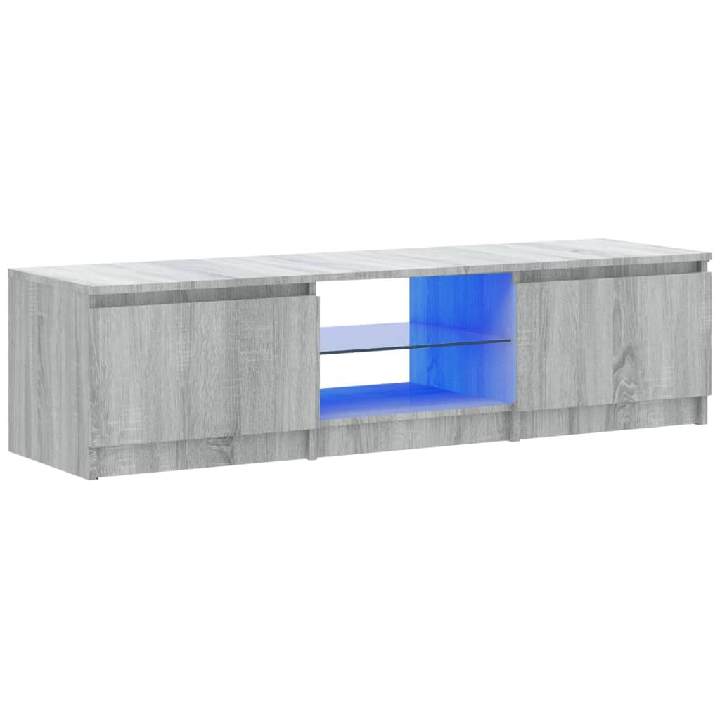 szürke sonoma színű TV-szekrény LED-ekkel 140 x 40 x 35,5 cm (822682)