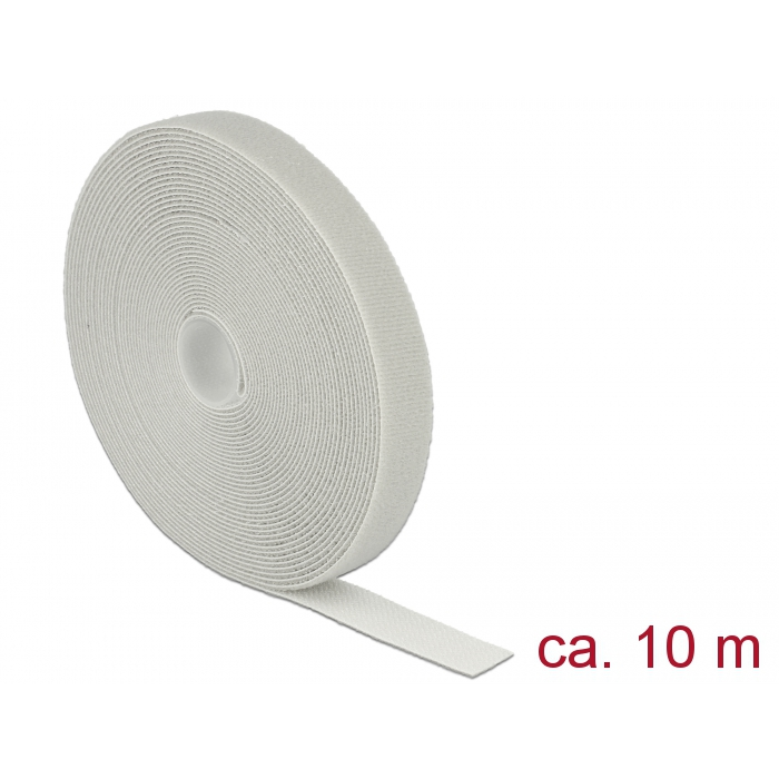 DeLOCK Tépőzáras kábel kötegelő/kábelrendező 10 m x 20 mm Szürke (18281)