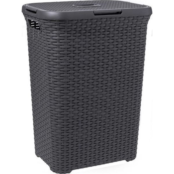 Curver Natural Style Rattan hatású szennyestartó 60l - Szürke