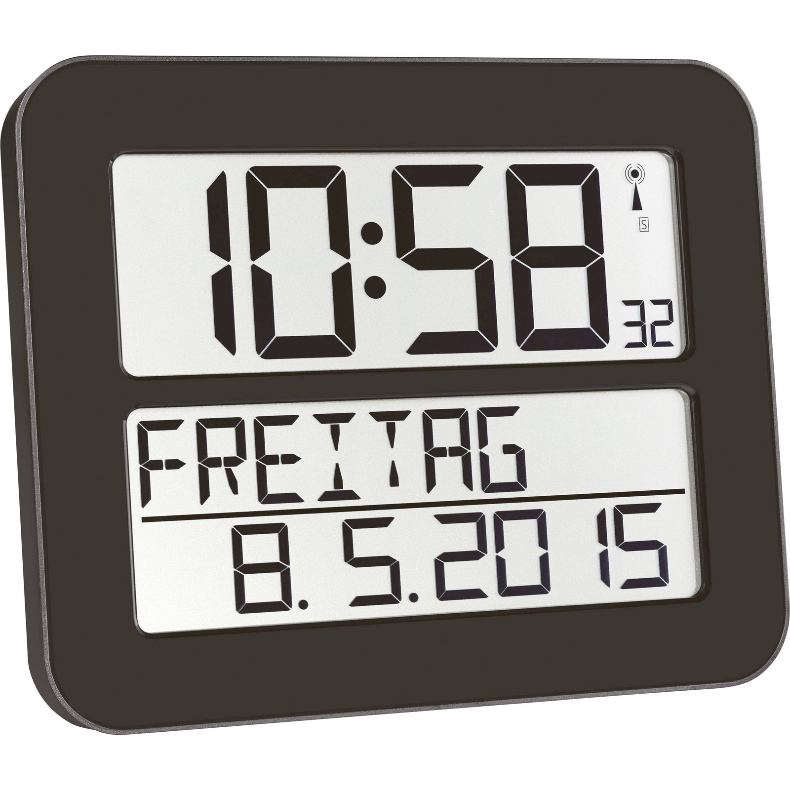 TFA 60.4512.01 Timeline Max Ébresztőóra - Fekete (60.4512.01)