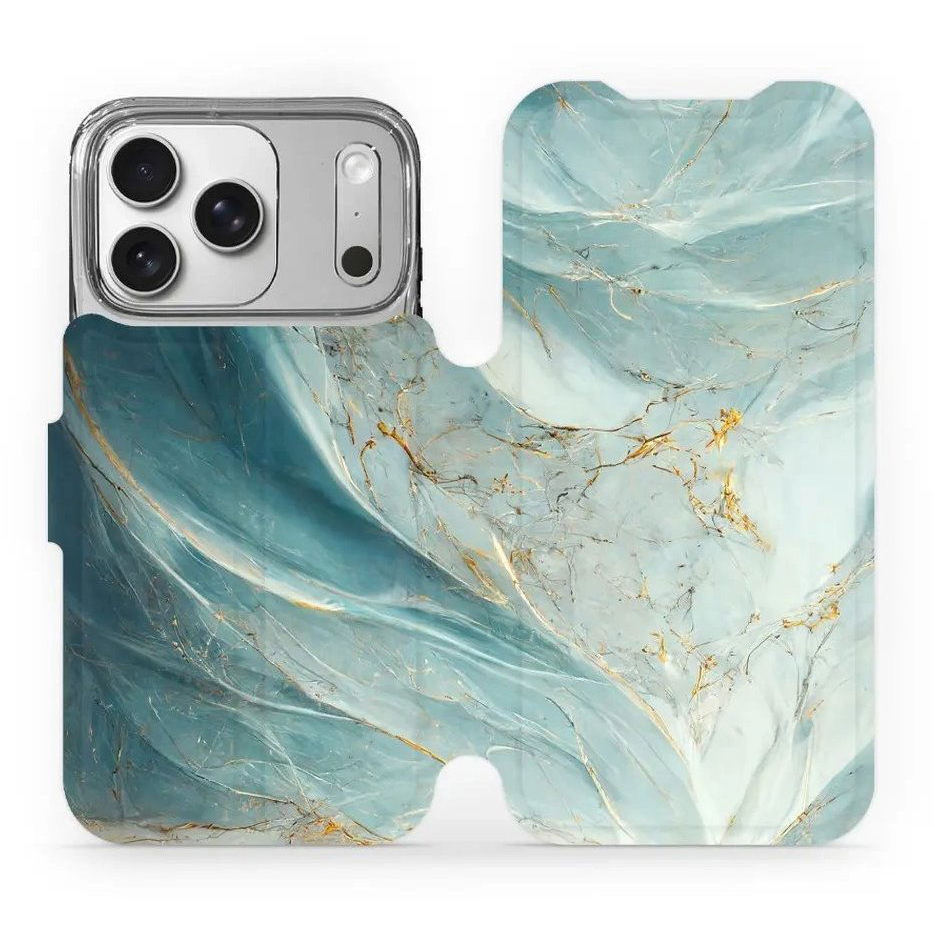 Mobiwear Flip Apple iPhone 17 Pro zöldes márvány tok (5907861324571)