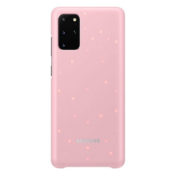 Samsung Galaxy S20 Plus / S20 Plus 5G SM-G985 / G986, Műanyag hátlap védőtok, ultravékony, LED világítás, rózsaszín, gyári (8806090273612)
