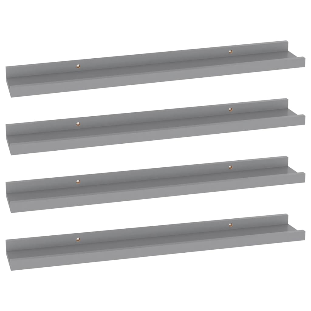 4 db szürke fali polc 60 x 9 x 3 cm (326675)