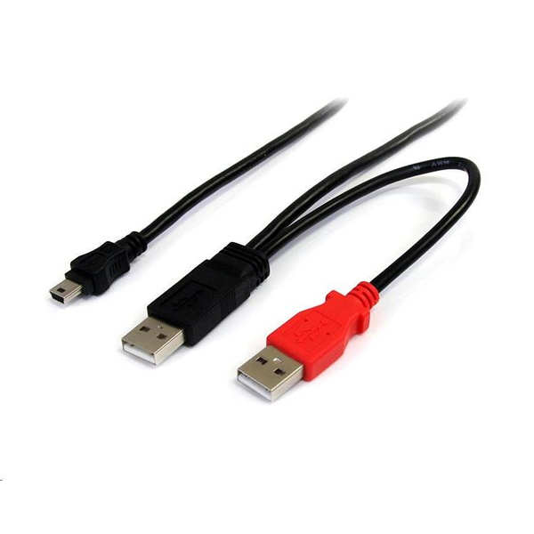 StarTech.com USB2HABMY6 USB-kabel USB 2.0 Mini-USB B 2 x USB A Zwart, Rood