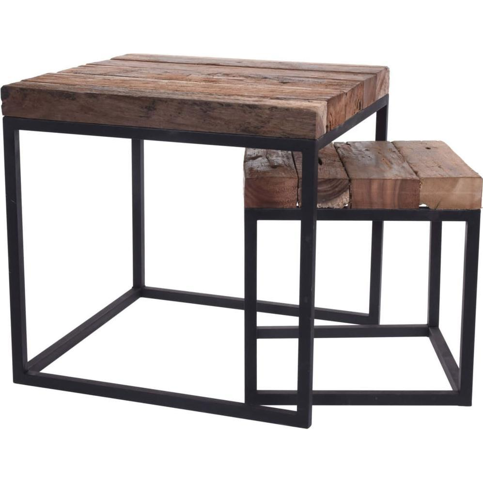 H&S Collection 2 darabos tíkfa kisasztal szett (436202)