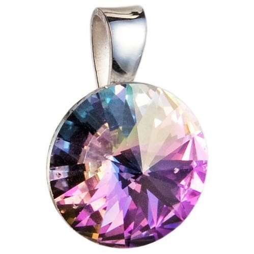 EVOLUTION GROUP 34112.5 kerek-rivoli Swarovski® kristályokkal díszítve (925/1000, 1 g, lila) (8590962344301)