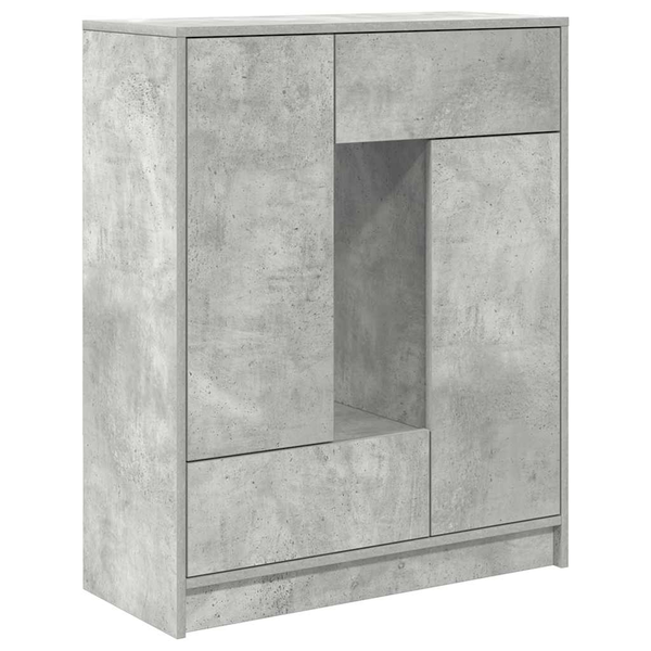 betonszürke komód fiókokkal és ajtókkal 73x31x90 cm