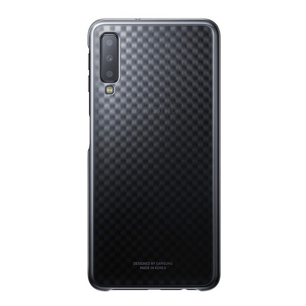 SAMSUNG műanyag telefonvédő (ultravékony, gyémánt minta) FEKETE [Samsung Galaxy A7 (2018) SM-A750F] (EF-AA750CBEG)