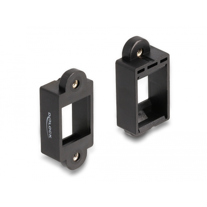 Delock Keystone tartó fekete csavaros csatlakozással szereléshez (87684) (87684)