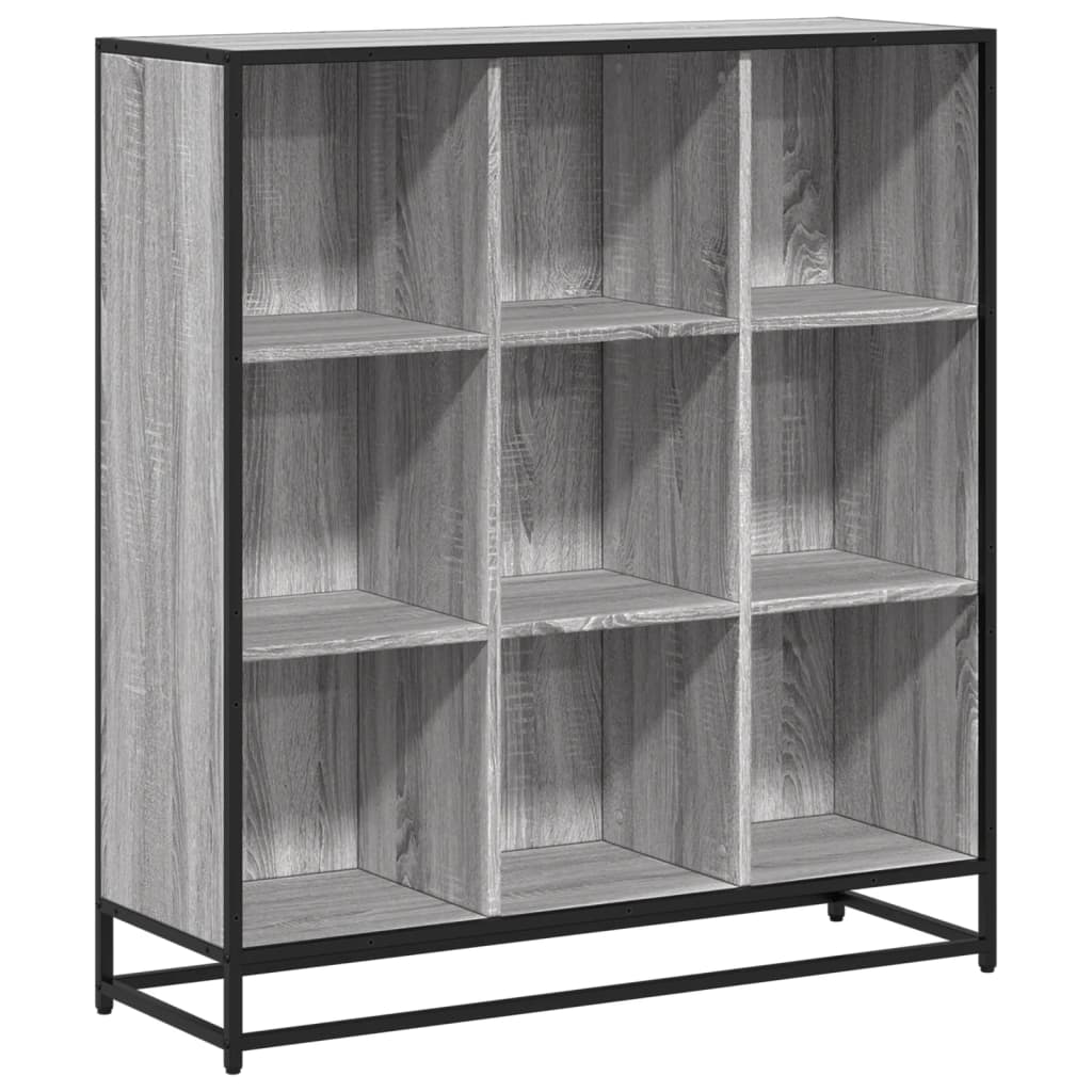 szürke sonoma szerelt fa és fém könyvszekrény 97,5x33x107,5 cm (3300863)