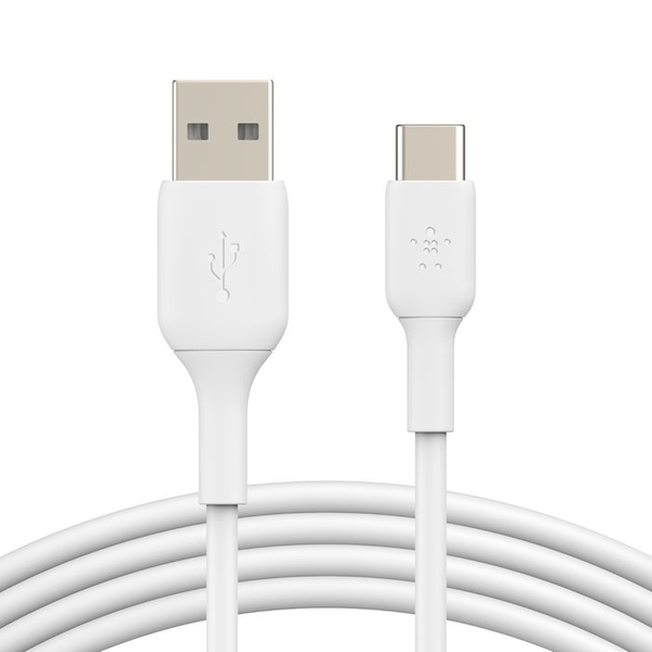Cablu Belkin Boost Charge, Compatibil Apple, USB-A, USB-C, PVC, 2 m, Alb