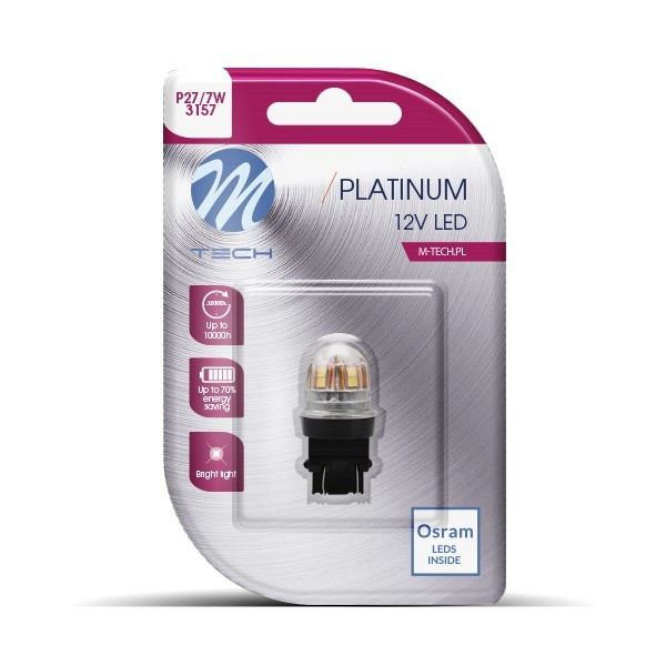 Blister M-TECH Platinum LB831W-01B - P27/7W, 12-24V 15x2835SMD, CANBUS, White