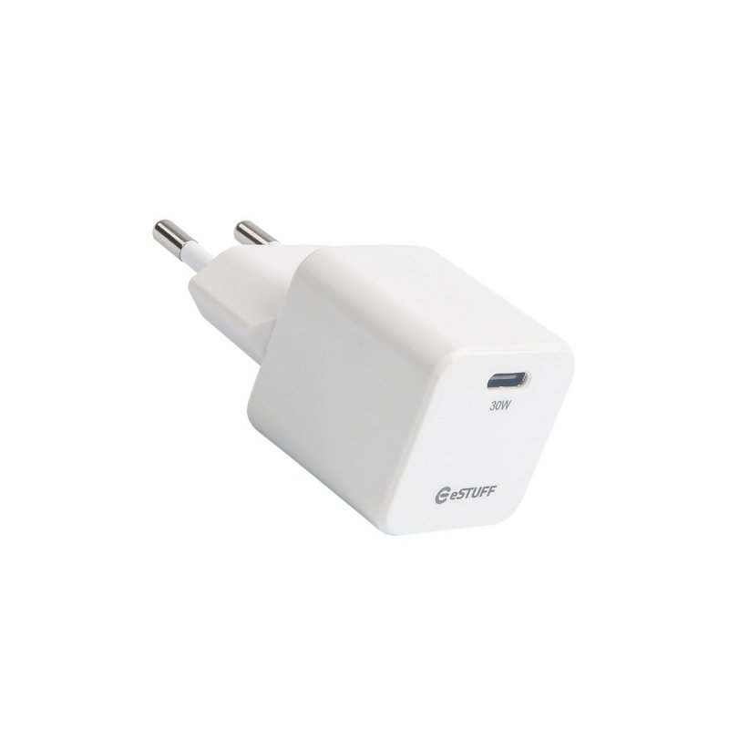 eSTUFF Infinite USB Type-C GaN Hálózati töltő - Fehér (30W) (ES637027)