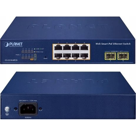 Planet GS-2210-8P2S Switch Smart 8xGE PoE+ 2xSFP
