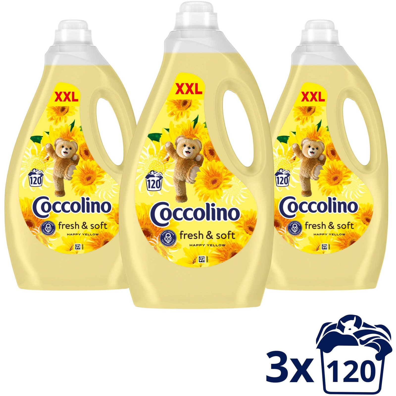 COCCOLINO Happy Yellow 3×3 l (360 mosás) (8720181619960)