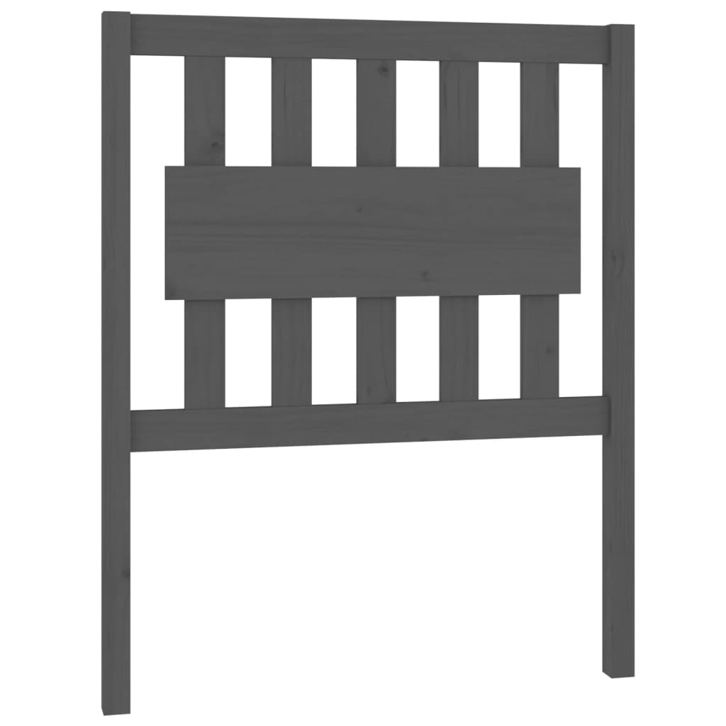 szürke tömör fenyőfa ágyfejtámla 80,5 x 4 x 100 cm (818547)