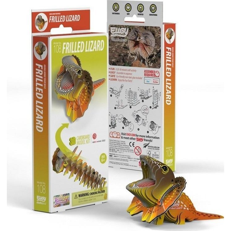 EUGY 3D puzzle játék 32 darabos Galléros gyík (9421036940299)