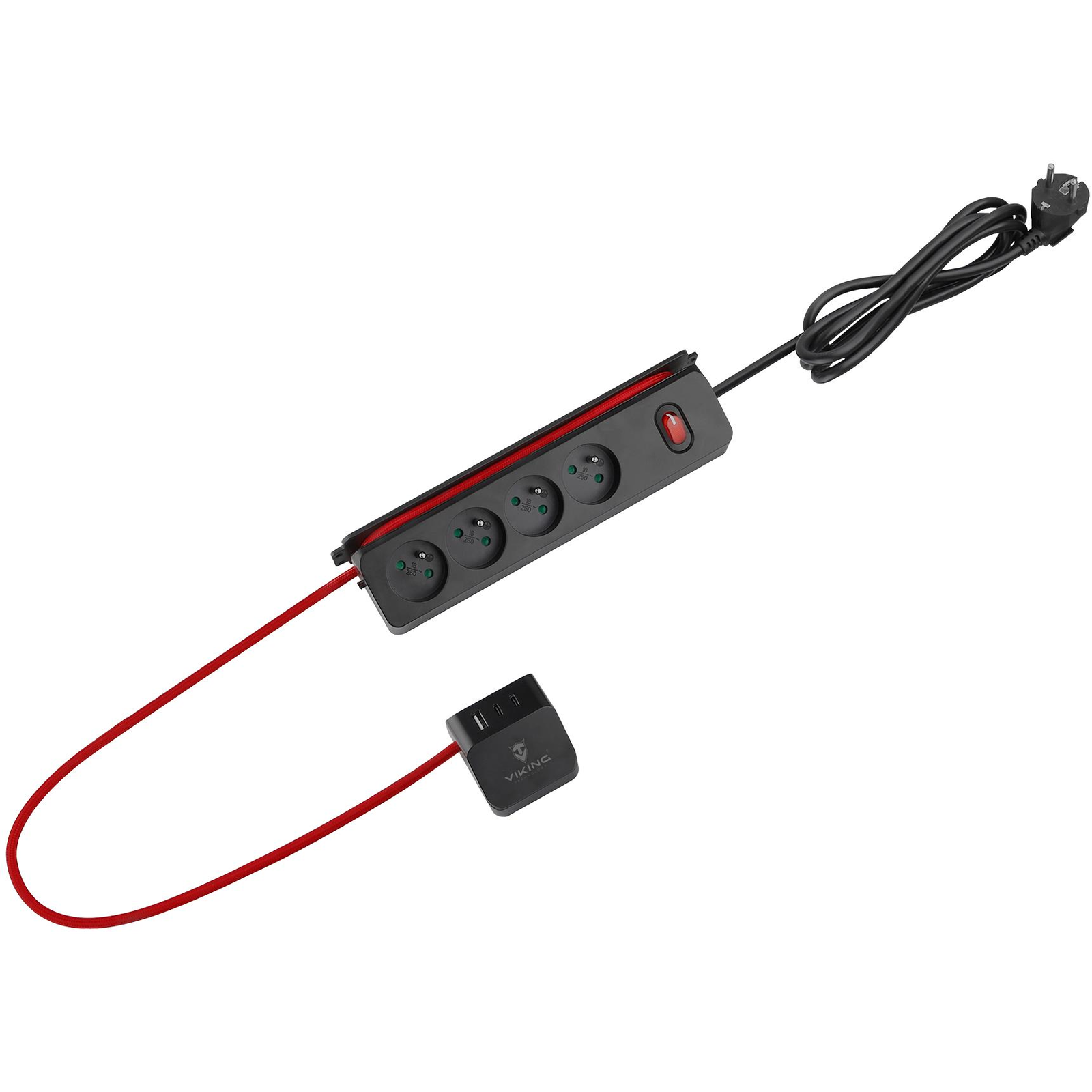 Viking R43S hosszabbító aljzat USB-vel (VR43S)