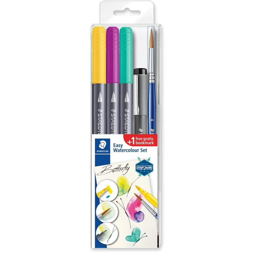 STAEDTLER Wassermalset Schmetterling(3Pinselmarkern, 1Pigmen (3001STB5-3) (3001STB5-3)