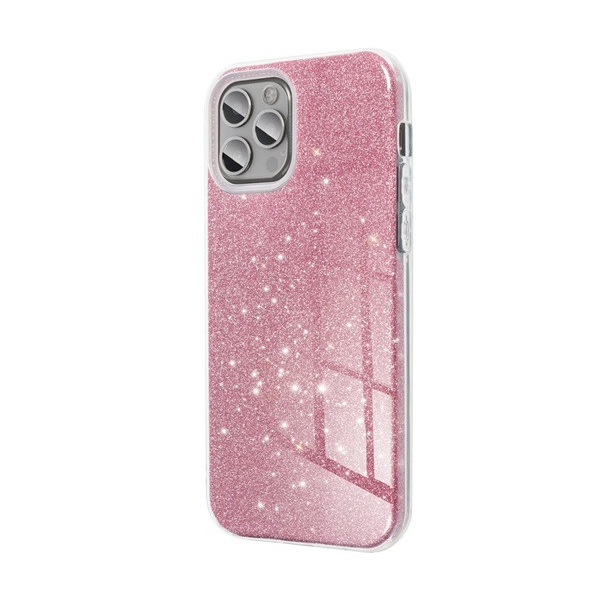 Utángyártott Samsung Galaxy S25 csillámos hátlap tok, rózsaszín (5903396338427)