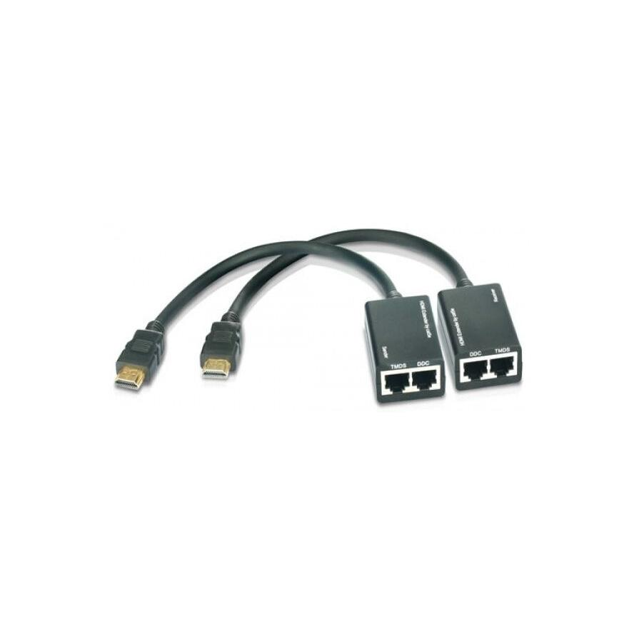 Techly HDMI Extender mit eingebautem Kabel, 30m (IDATA-EXT-E30D)