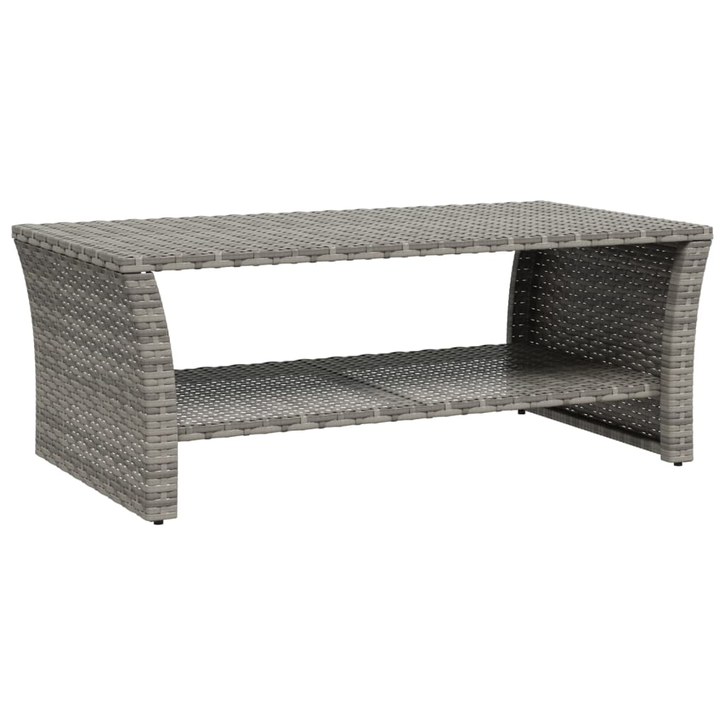 szürke polyrattan dohányzóasztal 100 x 50 x 40 cm (319391)
