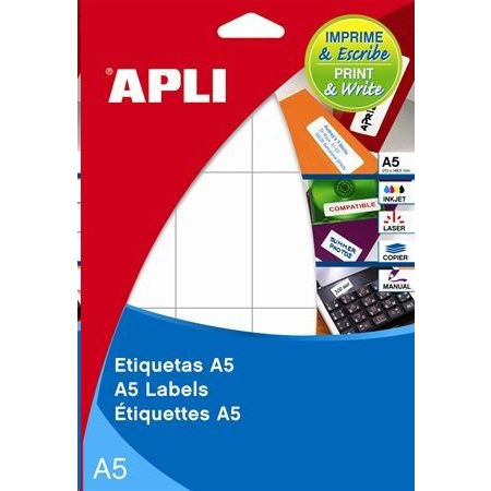 APLI 20x50 mm etikett, kerekített sarkú, A5 hordozón 420 darab (LCA1867) (LCA1867)