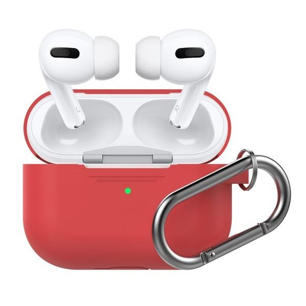 Phoner Simple Apple Airpods Pro szilikon tok akasztóval piros (PN-CP-P1-3-RD)