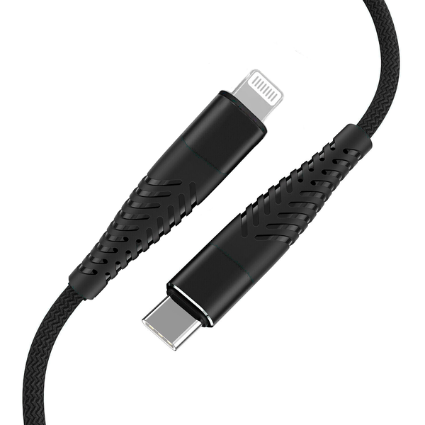 Fusion USB-C apa - Lightning apa Adat és töltő kábel - Fekete (1.5m)