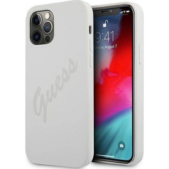 Guess Silicone Vintage Apple iPhone 12 Pro Max hátlap tok, fehér (GUE865CRM)