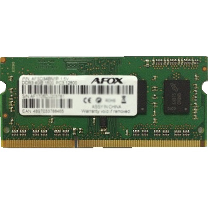 AFOX 8GB DDR3 1333MHz Notebook RAM memória (AFLD38AK1P)