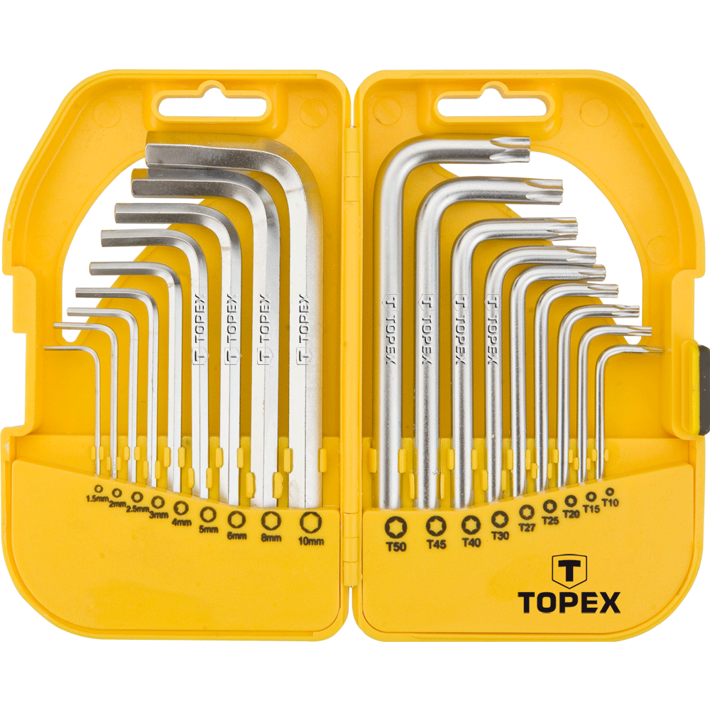 Topex Hatlapos és Torx Csavarkulcsok, 18 db (35D952)