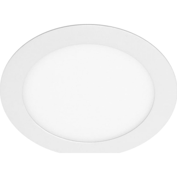 Recessed LED panel GTV ORIS, IP44, 13 W, 1020 lm, 3000 K, white, round shape, Ø16.8 cm