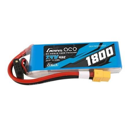 Gens Ace G-Tech LiPo 1800mAh 7.4V 45C 2S1P XT60 akkumulátor (GEA182S45X6GT) (GEA182S45X6GT)
