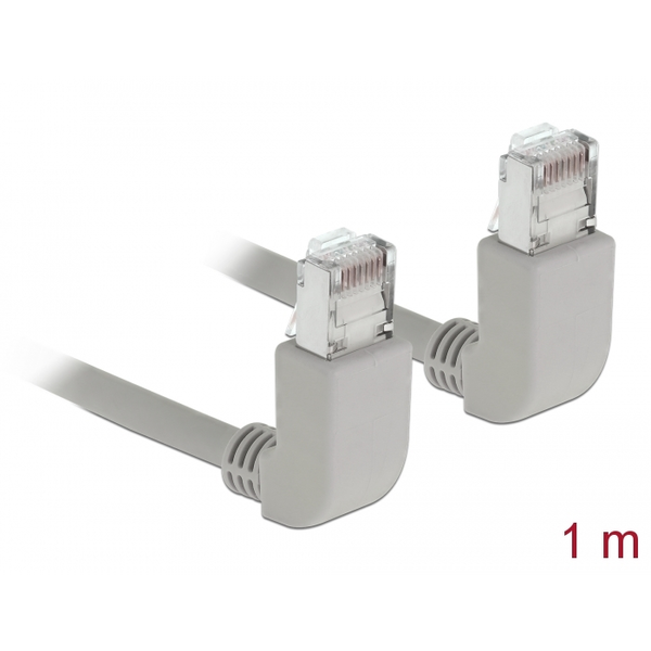 Sieťový kábel RJ45 Cat.6A S/FTP zahnutý nahor/nahor 1m Delock 83517