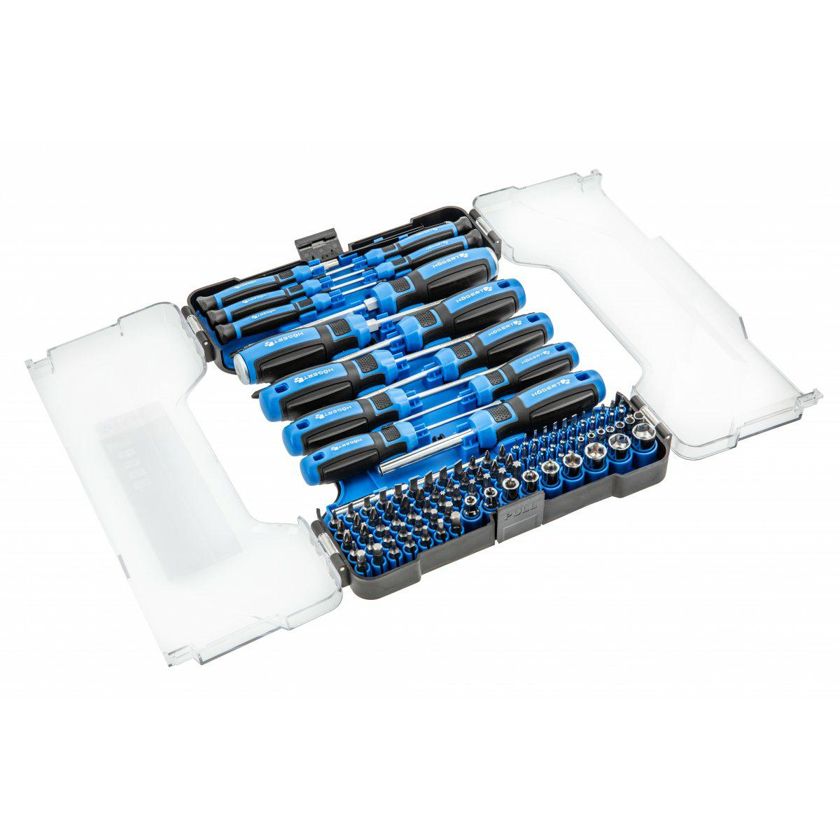 Csavarhúzó készlet 112 db-os, S2 acél, CrV, mágneses hegy, Hoegert Technik (HT1S102)