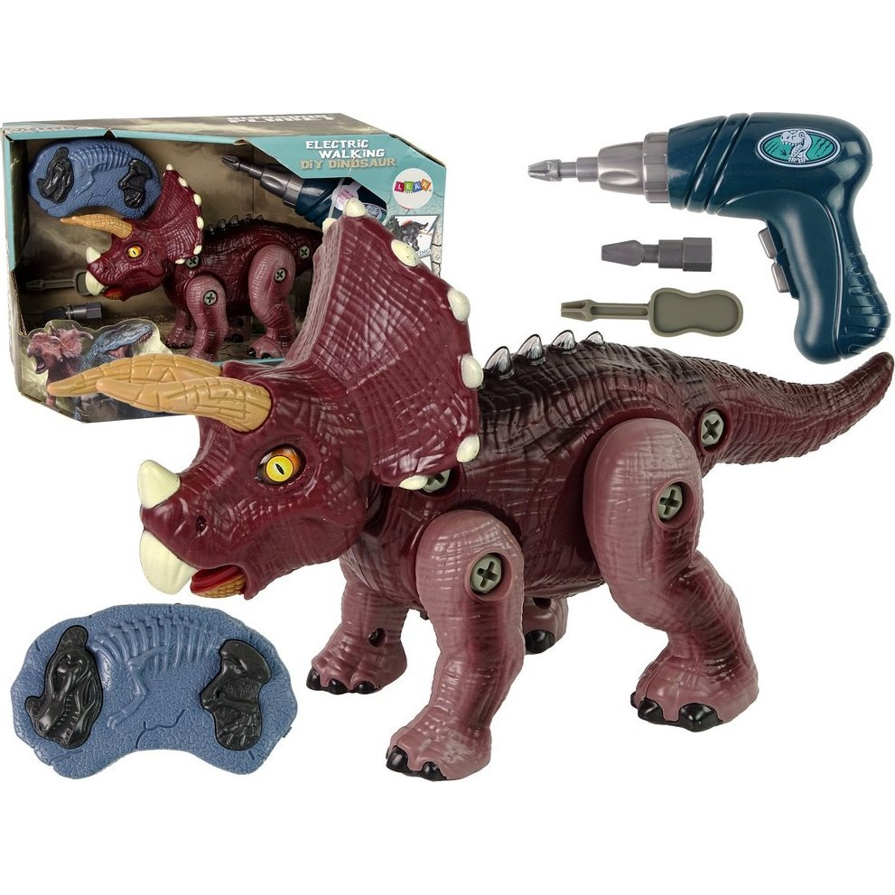 Távirányítós Dinoszaurusz - Szerelhető, Bordó (13662)