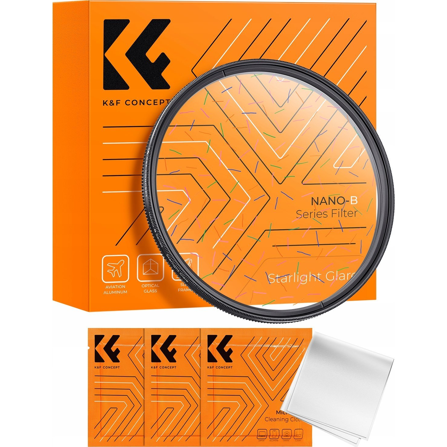 K&F Concept színes csillagszűrő, effekt szűrő, ultra vékony keret, 77mm, +3db törlőkendő (SB9142)
