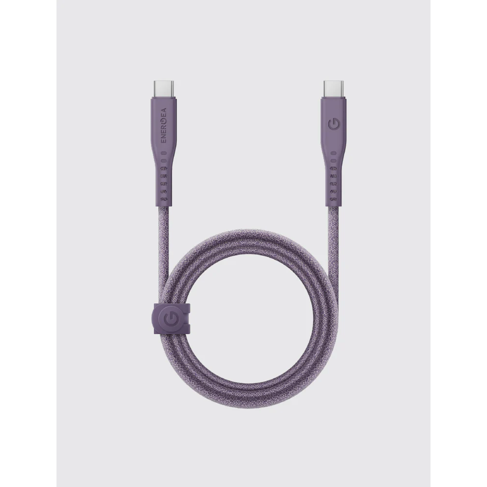 Energea Flow USB-C apa - USB-C apa 2.0 Adat és töltő kábel 1.5m - Lila (CBL-FLCC-PUR150M)
