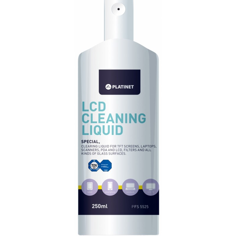 Platinet PFS5525 kelléktisztító készlet LCD/TFT/plazma, Képernyő / műanyag Berendezéstisztító spray 250 ml (PFS5525)
