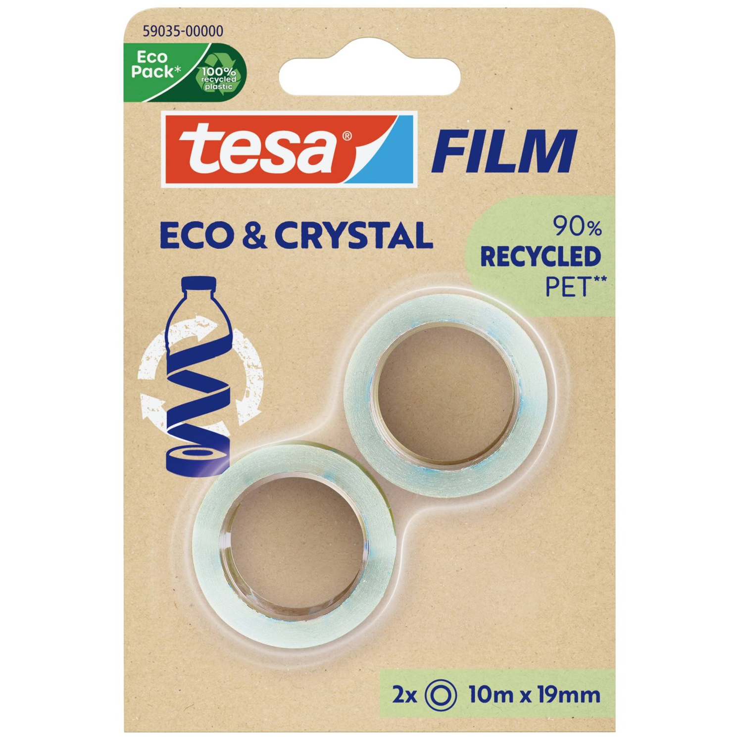 tesa Eco & Crystal ragasztószalag átlátszó 10 m x 19 mm 2 db (59035-00000-00) (59035-00000-00)